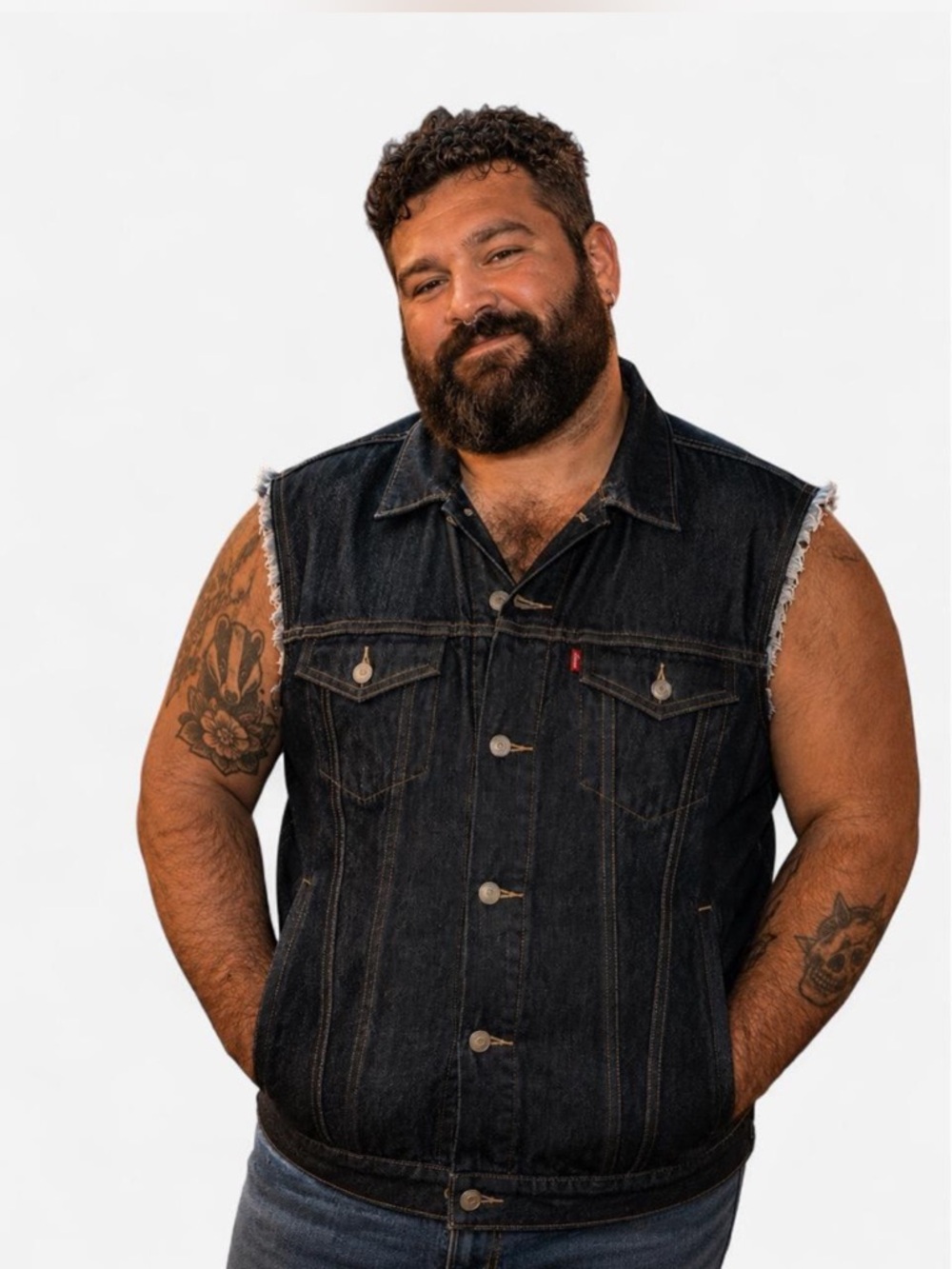 Levi's Black Denim Sleeveless Trucker Vest